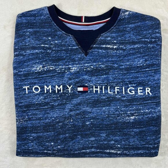 Tommy Hilfiger Blue Logo Crewneck Sweatshirt - Picture 3 of 13